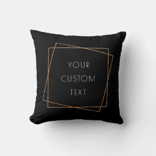 Black and gold frame art deco throw pillow