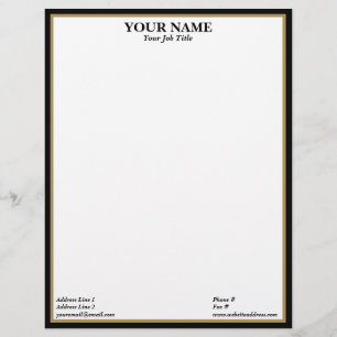 Black and Gold Frame Generic Adaptable Letterhead