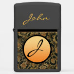 Black And Gold French Initial Zippo Lighter at Zazzle