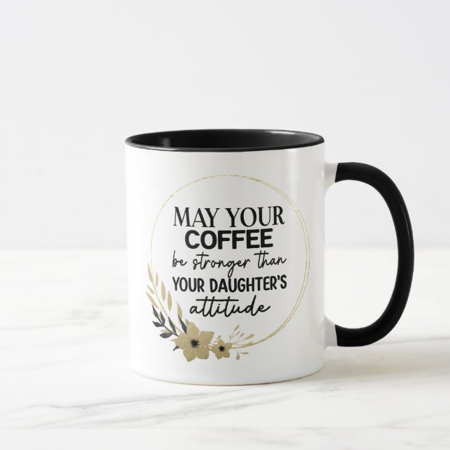 Black and Gold Funny Coffee Mug for Mom and Dad (Right)