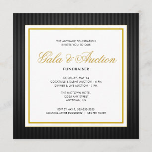 Black and Gold   Gala Auction and Fundraiser Invitation