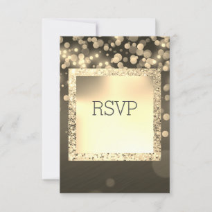 BLACK AND GOLD GALAXY SHIMMER RSVP RESPONSE