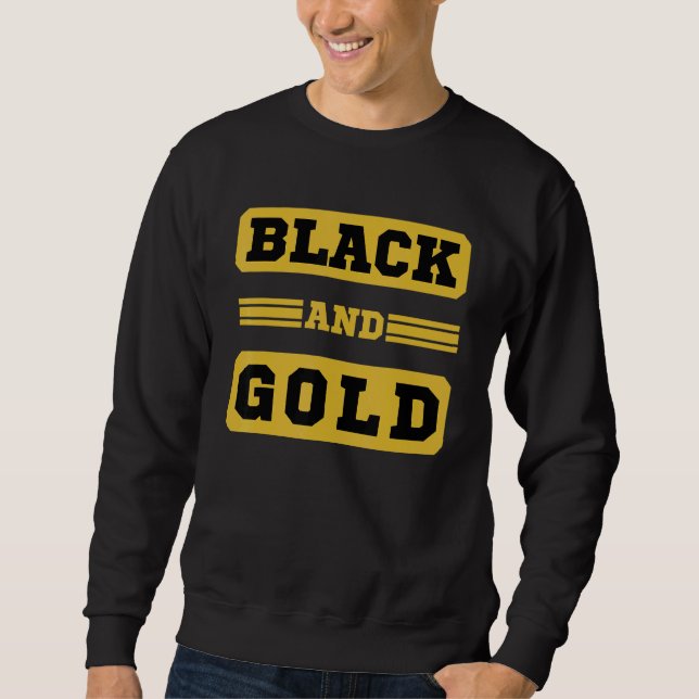Black And Gold Game Day Group  For High School Foo Sweatshirt (Front)