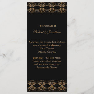 Black and Gold Gay Wedding Program