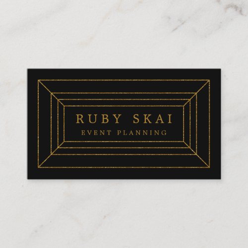 Black and Gold Gemstone Chic Business Card