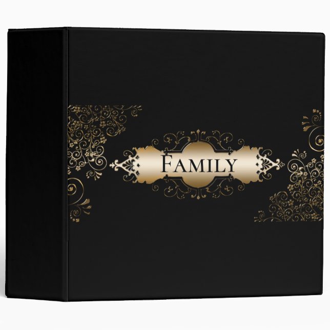 Black and Gold Genealogy Binder (Front/Spine)