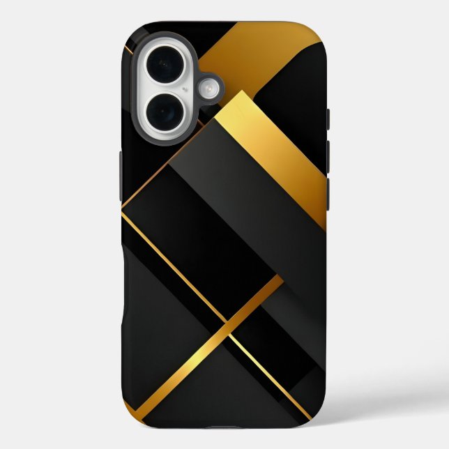 Black and Gold Geometric Art Case-Mate iPhone Case (Back)