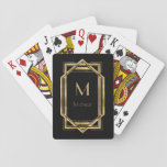 Black And Gold Geometric | Monogram &amp; Name Playing Cards at Zazzle