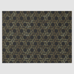 Black And Gold Geometric Pattern Tissue Paper