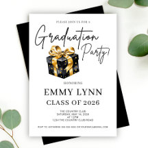 Black and Gold Gift Class of 2026 Graduation Party