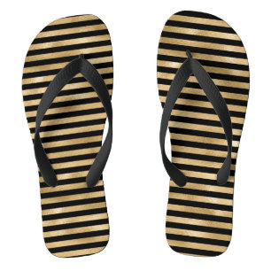 Black and Gold Girls Pair of Flip Flops