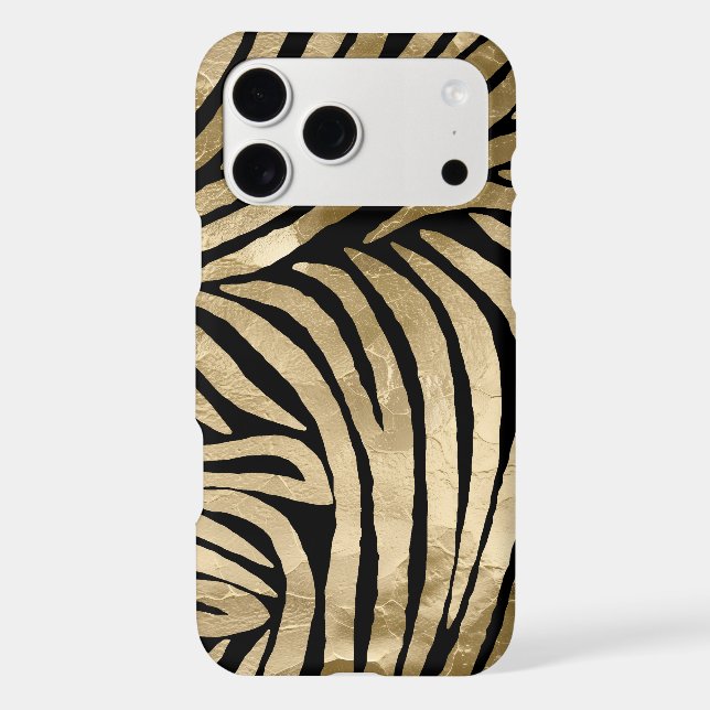 Black and Gold Glam Zebra Print Case-Mate iPhone Case (Back)