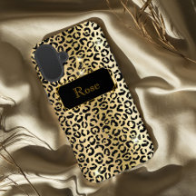 Black and Gold glamorous lepard print