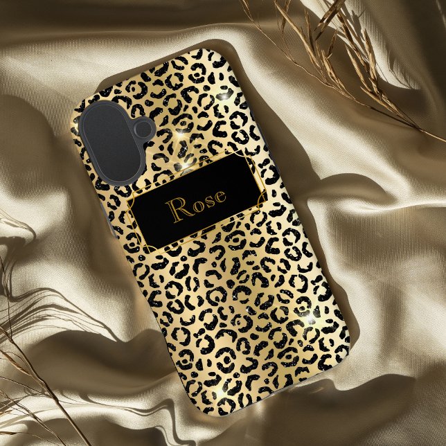Black and Gold glamorous lepard print Case-Mate iPhone Case (Creator Uploaded)