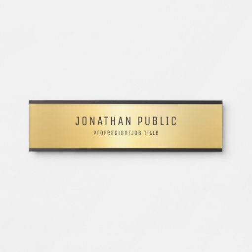 Black And Gold Glamorous Modern Template Door Sign | Zazzle