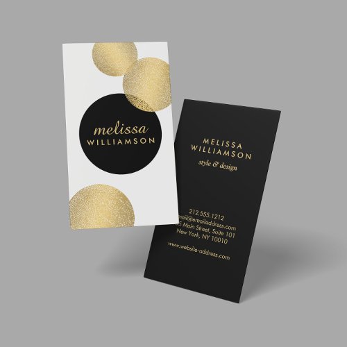 Black and Gold Glamour and Beauty Business Card