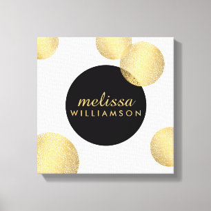 Black and Gold Glamour and Beauty Personalized Canvas Print