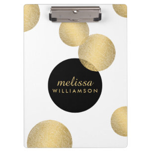 Black and Gold Glamour and Beauty Personalized Clipboard