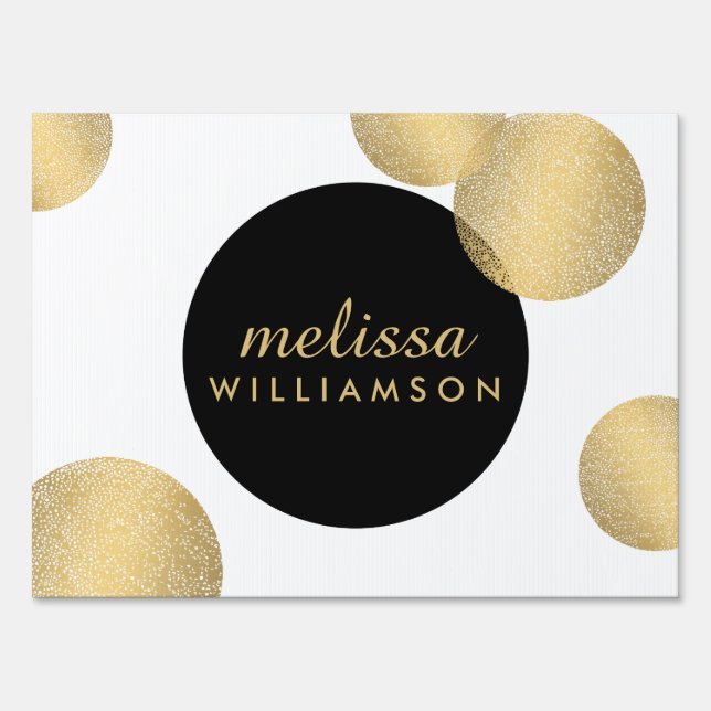Black and Gold Glamour and Beauty Yard Sign (Front)