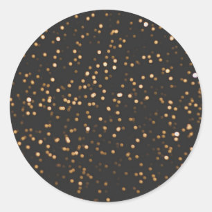 Black and Gold Glitter Blank Template Classic Round Sticker