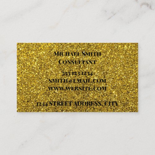 Black And Gold Glitter Business Cards