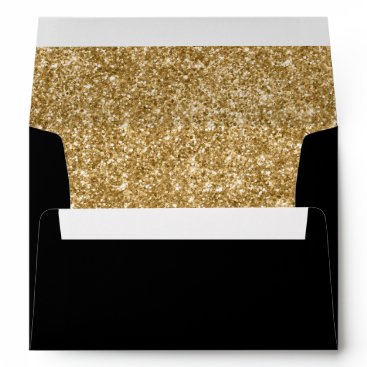 Black and Gold Glitter Envelope