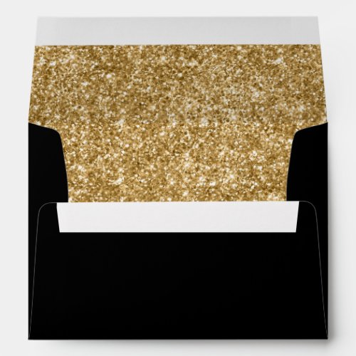 Black and Gold Glitter Envelope