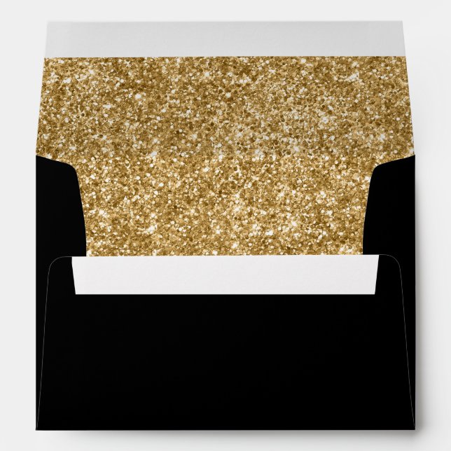 Black and Gold Glitter Envelope (Back (Bottom))