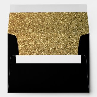 Black and Gold Glitter Envelope