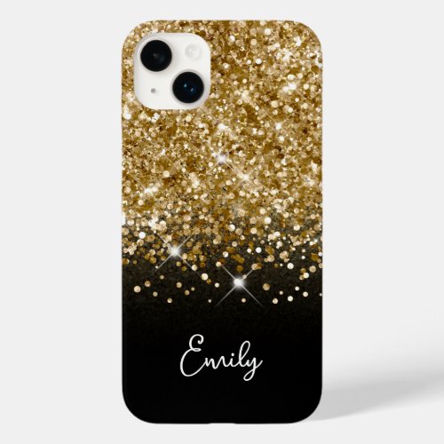 Black and Gold Glitter Glam Case_Mate iPhone 14 Plus Case