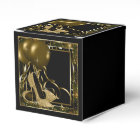 Black and Gold Glitter High Heel Shoe