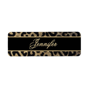 Black and Gold Glitter Label