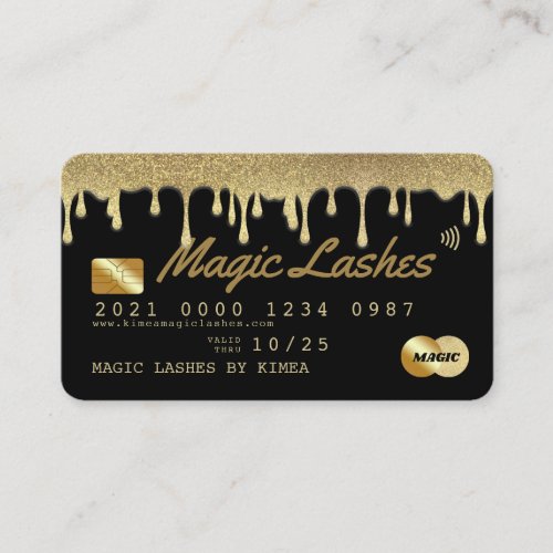 Black and Gold Glitter Luxury Credit Card