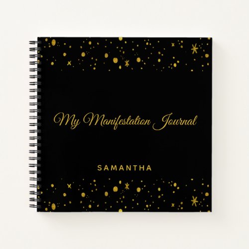 Black And Gold Glitter Manifestation Journal