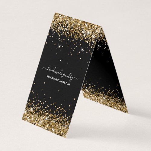 Black and Gold Glitter Necklace Display Cards