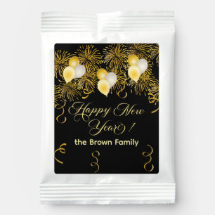 Black and Gold Glitter New Year's Eve Party Margarita Drink Mix