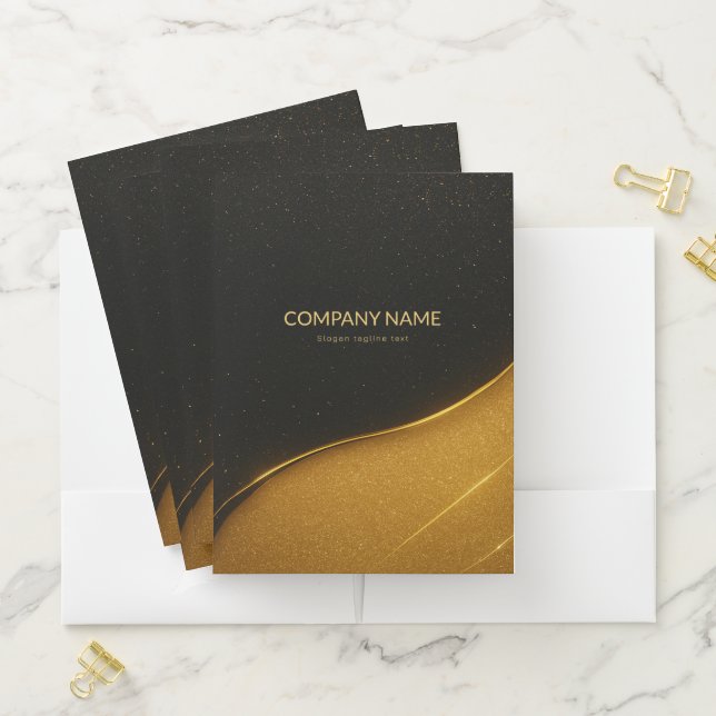 Black and Gold Glitter Pocket Folder (In Situ)