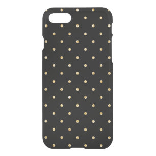Black and Gold Glitter Small Polka Dots Pattern iPhone SE/8/7 Case