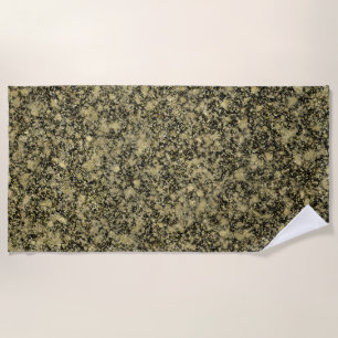 Black and Gold Glitter Sparkle Beach Towel