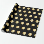 Black And Gold Golden Elegant Modern Template Wrapping Paper