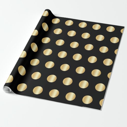 Black And Gold Golden Elegant Modern Template Wrapping Paper