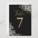 Black And Gold Gothic Wedding Table Number