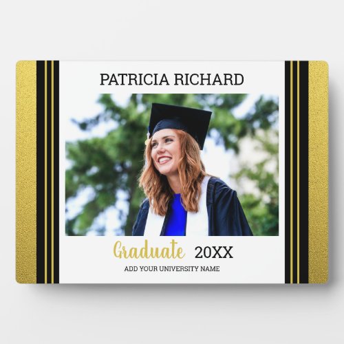 Black And Gold Graduate Photo Graduation Keepsake