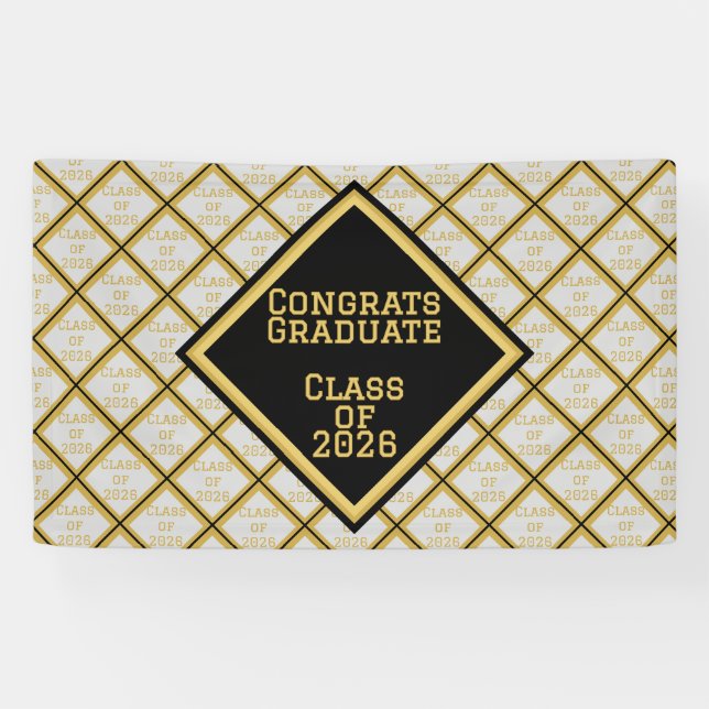 Black and Gold Graduation | 2026 Banner (Horizontal)