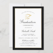 black and gold graduation ceremony invitation (Front)