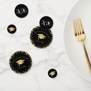 Black and Gold Graduation Confetti