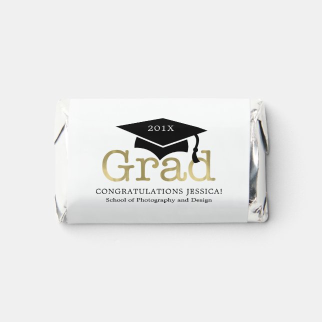 Black and Gold Graduation Party Custom Photo Hershey's Miniatures (Front)