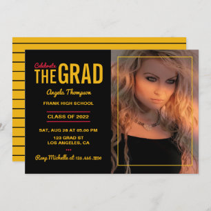 Black and Gold Graduation Party Invitation