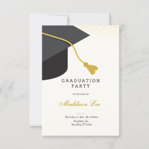 Black and Gold Graduation Party Invitation