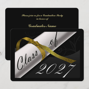 Black and Gold Graduation Party Invitation